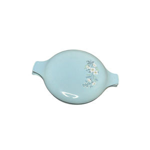 Taylor Smith Taylor Round Serving Bowl with Lid Powder Blue Floral Speckled 11”
